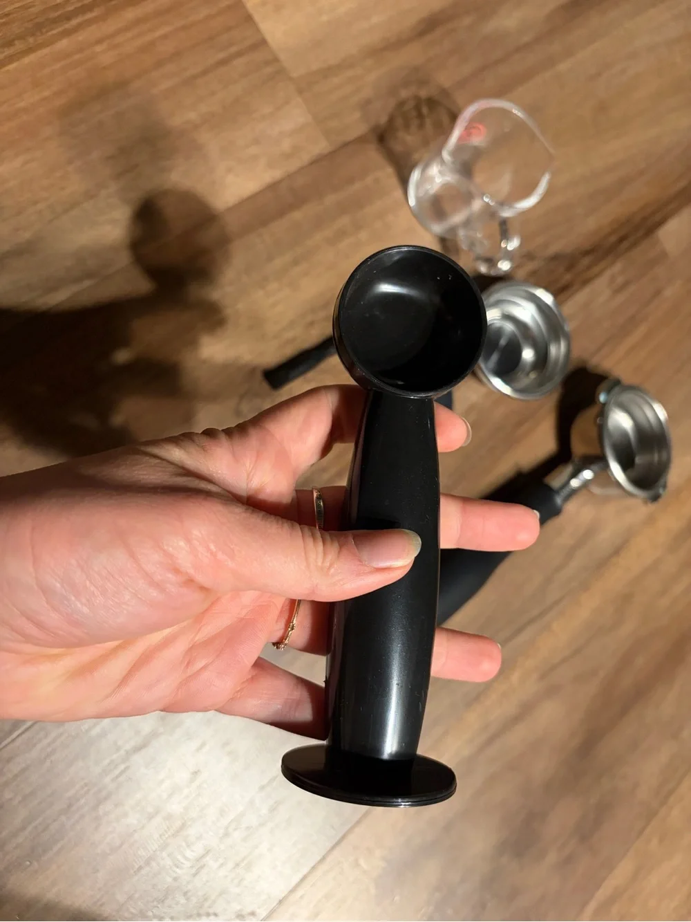 Black Espresso Accessory Set with Portafilter and Tamper 58mm
